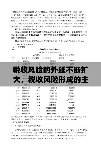 税收风险的外延不断扩大,税收风险形成的主要因素